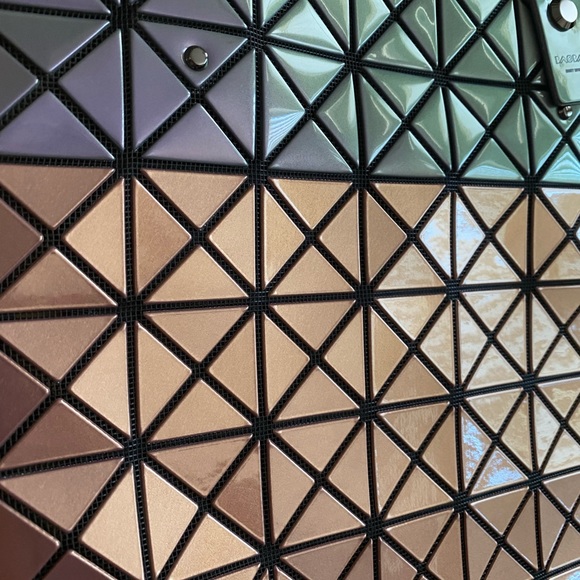 Bao Bao Issey Miyake Platinum Mermaid Tote Purple and Beige 10.75” x 10.75” - Picture 10 of 13